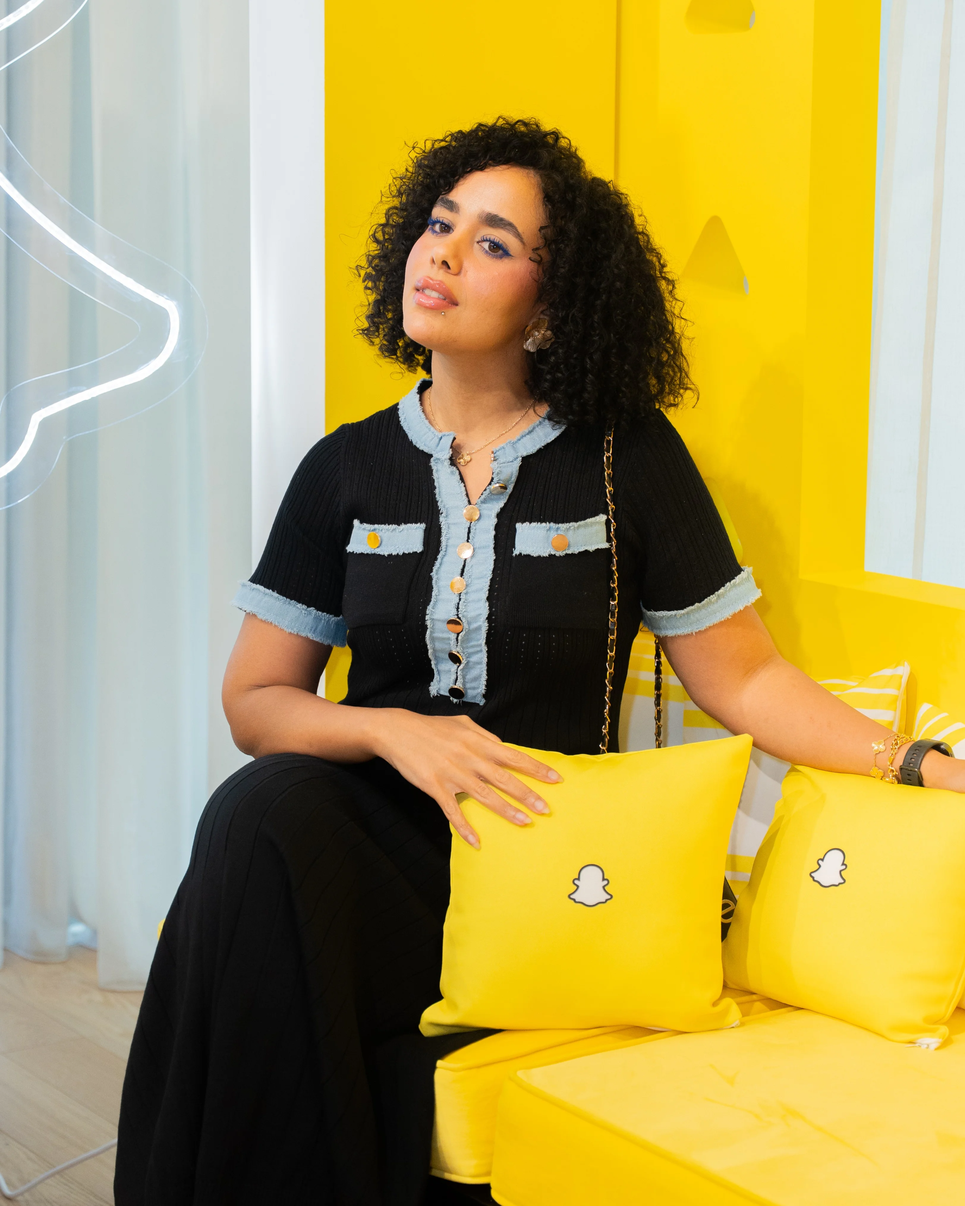 Beauty Creator Club content creator against a yellow backdrop